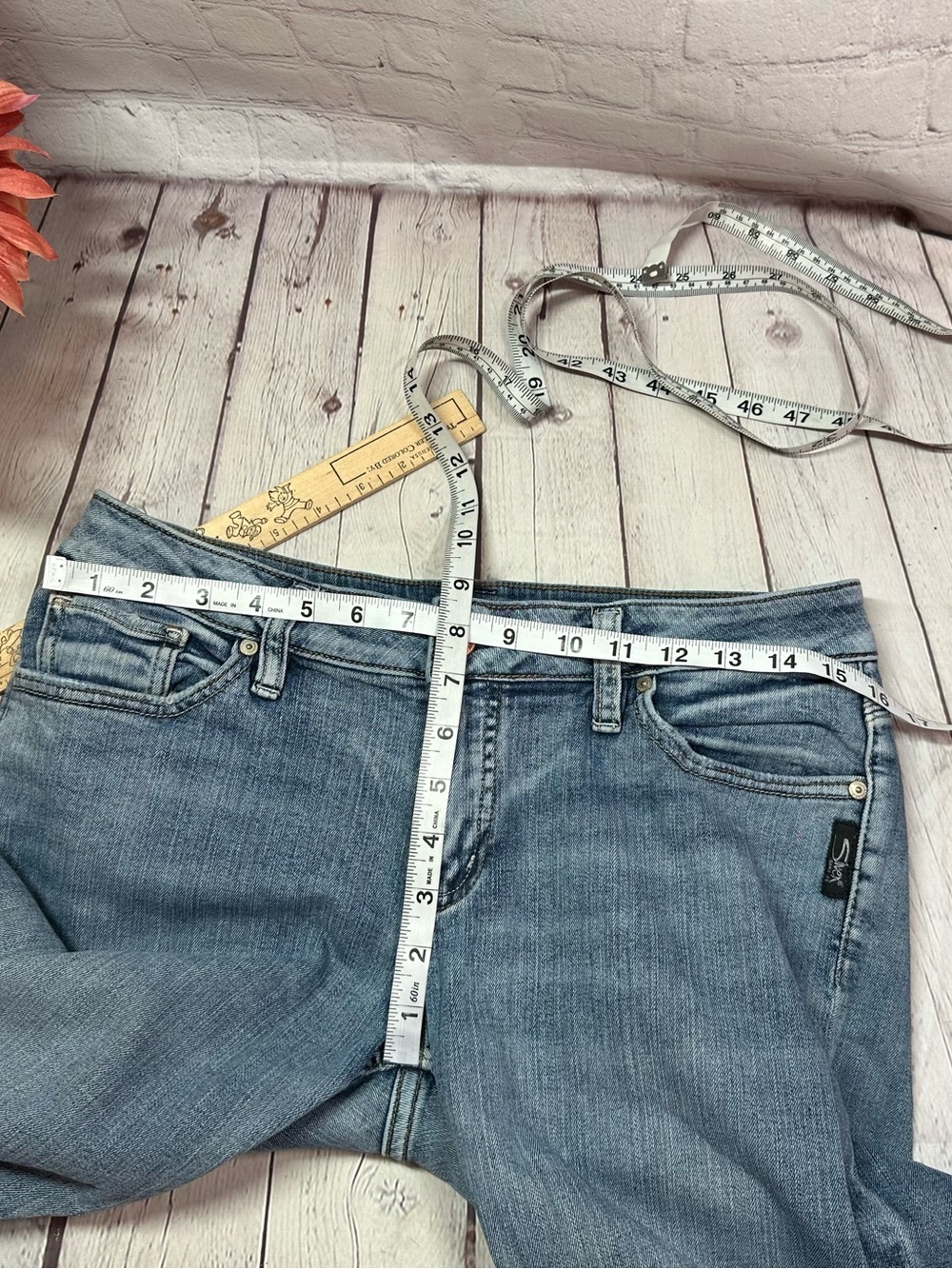 Silver Jeans suki straight Womens 31 faded Denim boho western classic - Picture 3 of 7